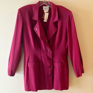 Vintage, NWT, Dead-stock, NOS, Ricki's Women's Magenta Blazer, Sz 9, fit smaller
